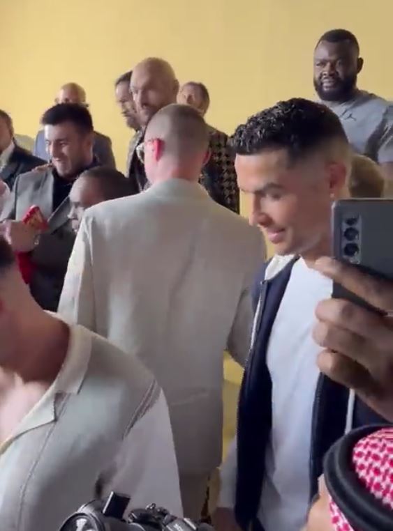 Cristiano Ronaldo was mobbed by A-listers as he posed for selfies in Riyadh