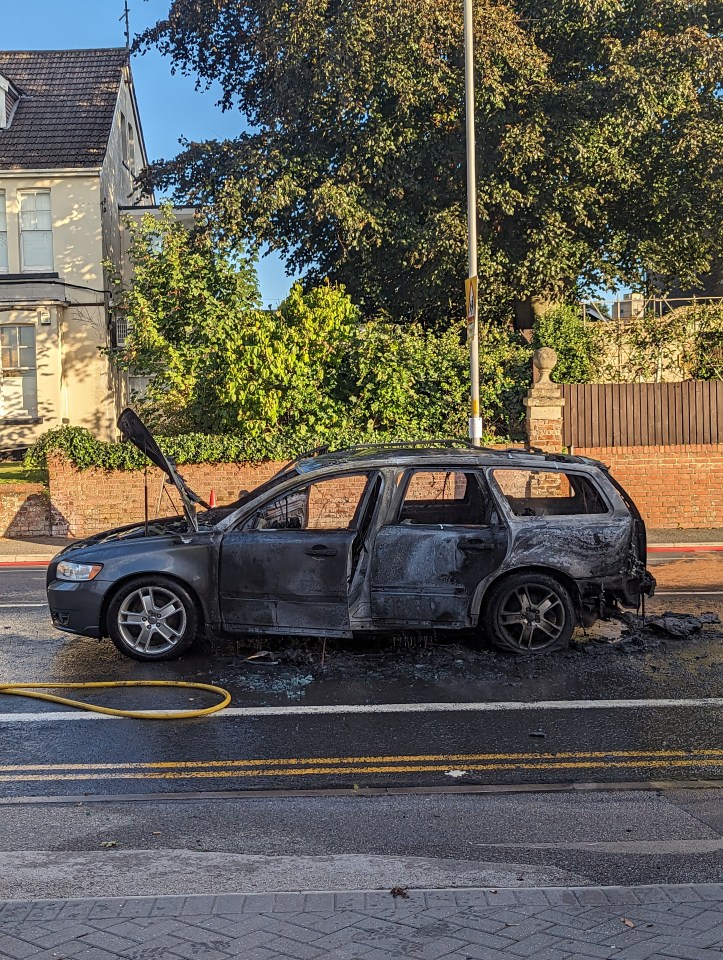 Their car was left a charred husk