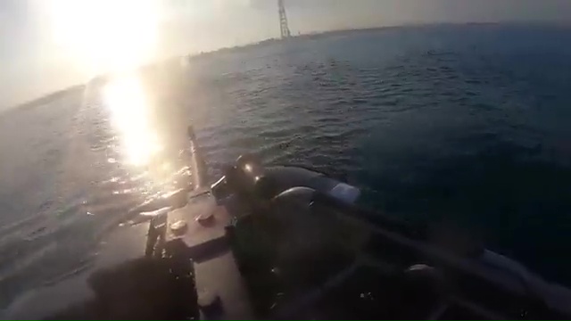 Israeli Navy commandos hunt down Hamas militants once they jump into the sea