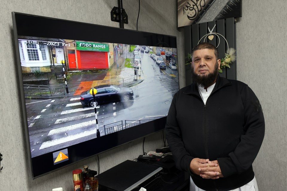 Tahir Zeb, 53, (pictured with his CCTV) complained to the council about the dangers