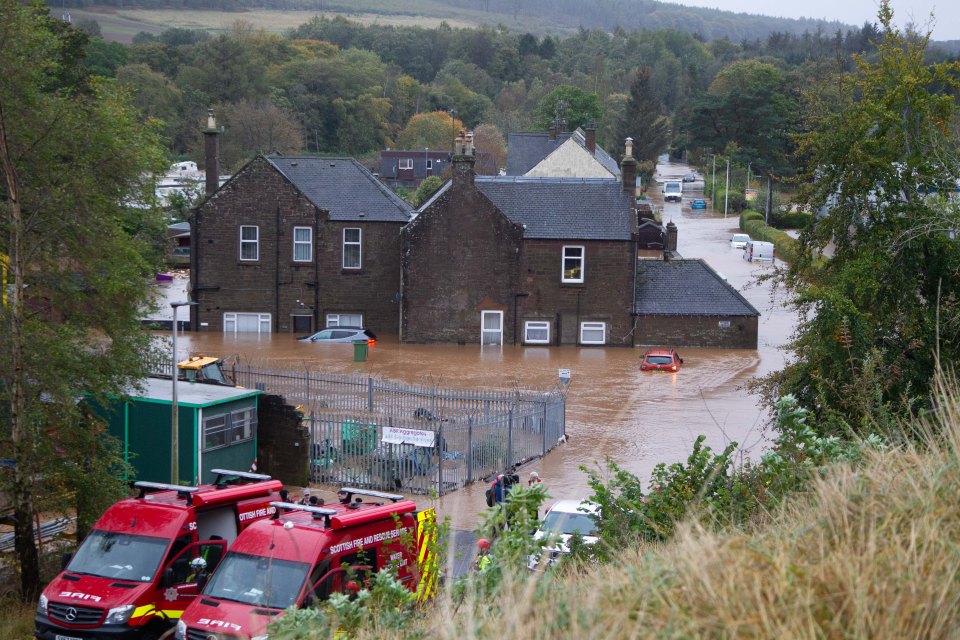 Brechin was swamped yesterday after torrential downpours and floods