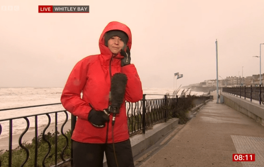 BBC Breakfast reporters were also out in the stormy conditions