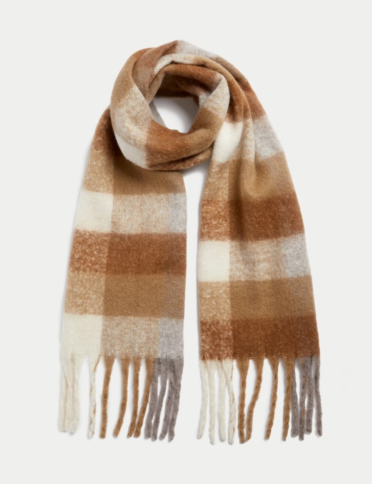 Make a cosy saving with this brushed scarf for £17.50 from M&S