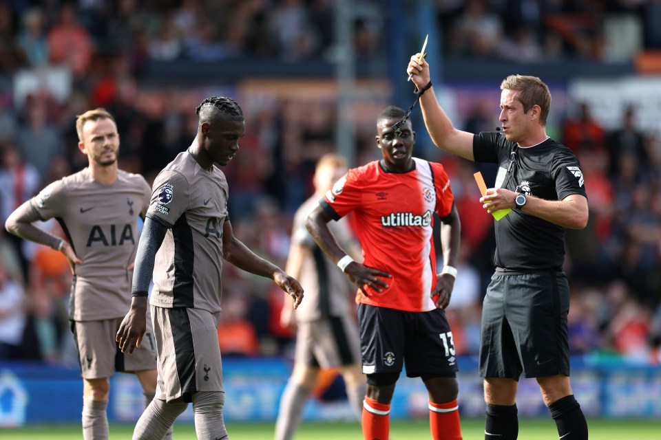 Referee John Brooks didn't hesitate to show the midfielder a second yellow card