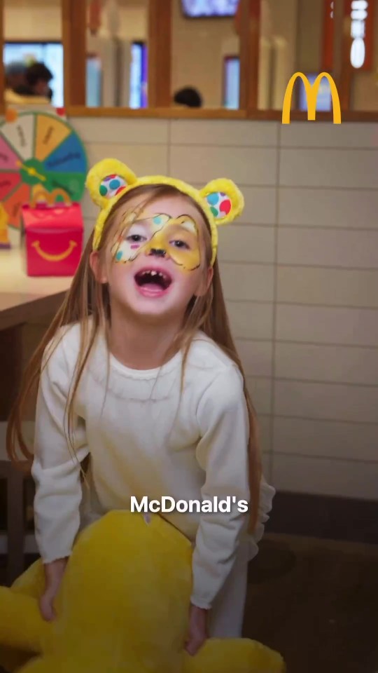 Polly was thrilled with her Pudsey Bear face painting