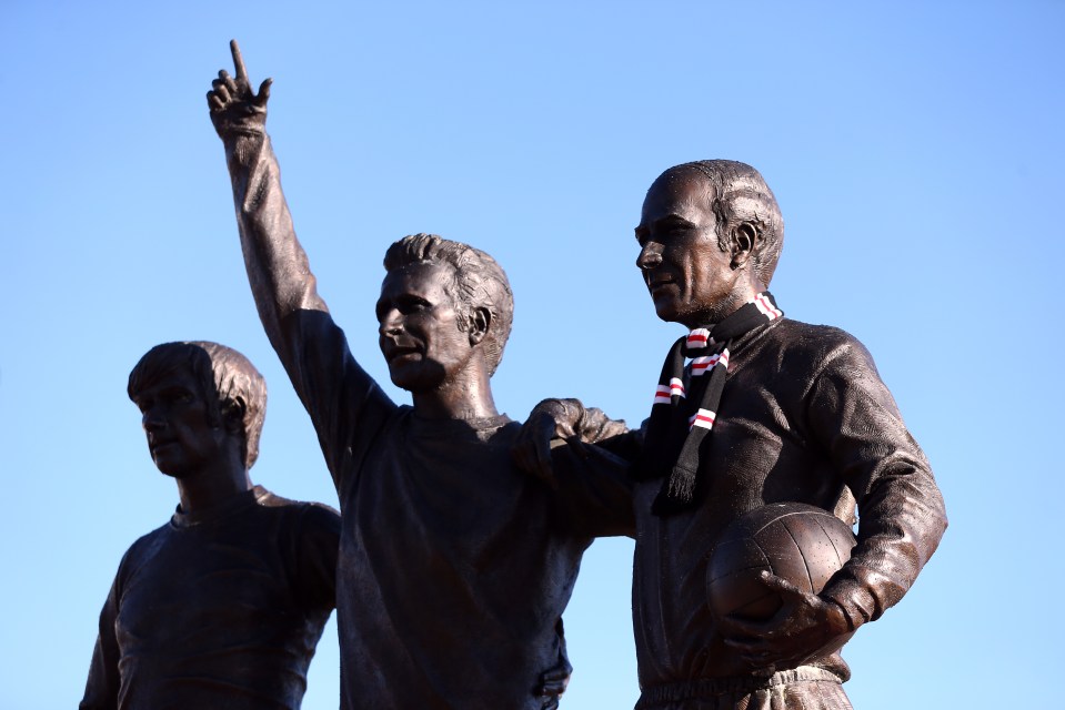 A scarf was wrapped around the statue of Charlton