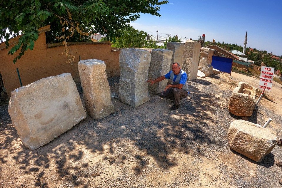 The ancient stones date back to the Roman period in the Sarayonu district of Konya, Turkey