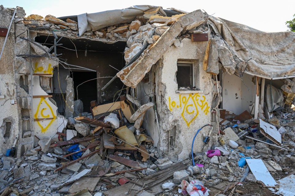 A house left in ruins after the devastating attack