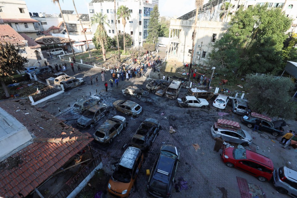 The devastating aftermath of the strike at the Al-Ahli hospital