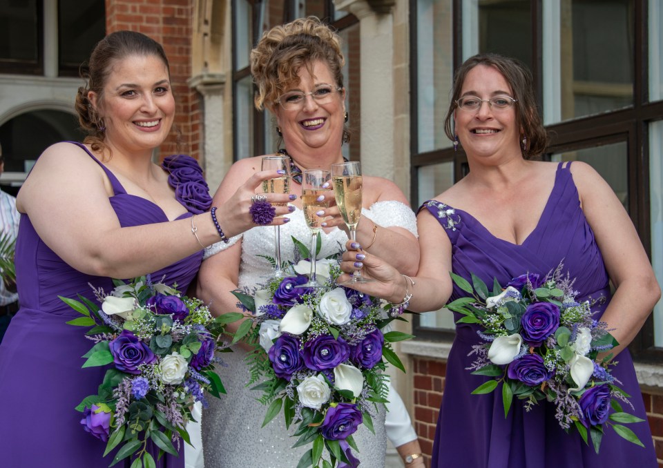 Sarah, a credit control assistant, had her friends Carina and Kelly as bridesmaids