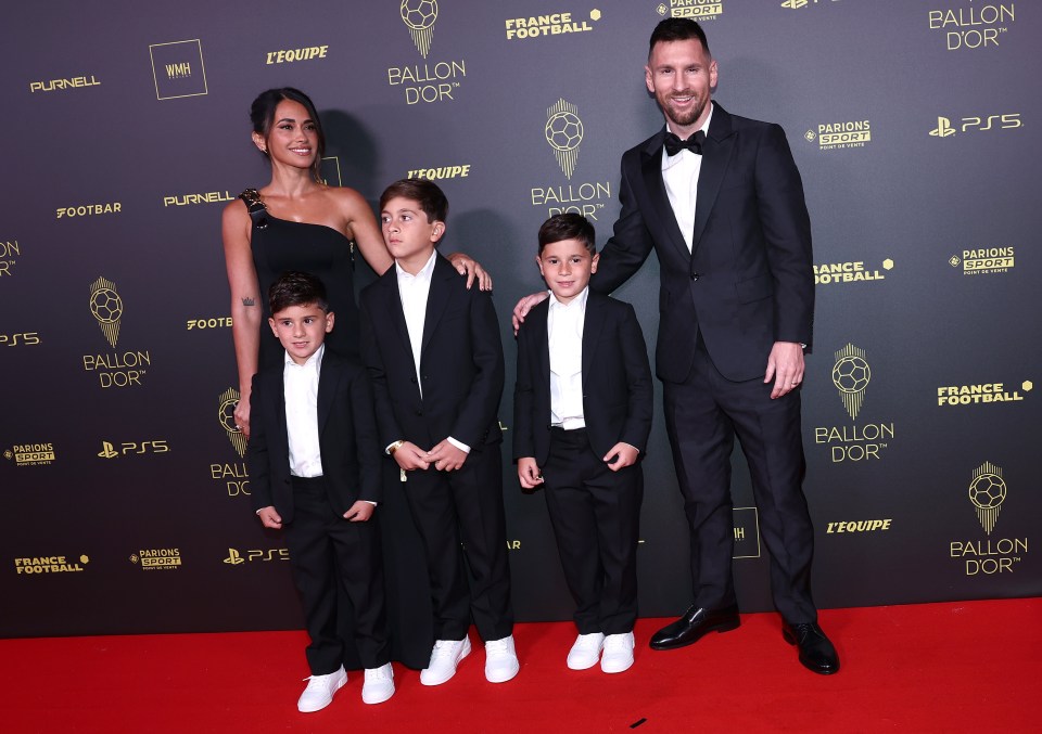 Lionel Messi was joined at the Ballon d'Or by wife Antonela Roccuzzo and their three sons