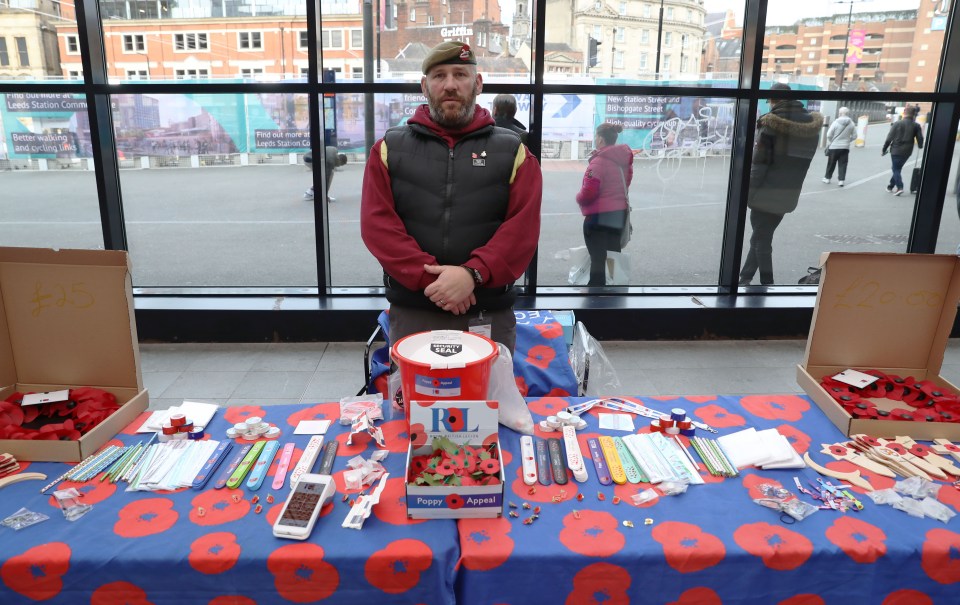 At Leeds station, ex-soldier Garry Wright, 43, was delighted by the flow of commuters buying poppies. He said: 'We’ve done very well today'