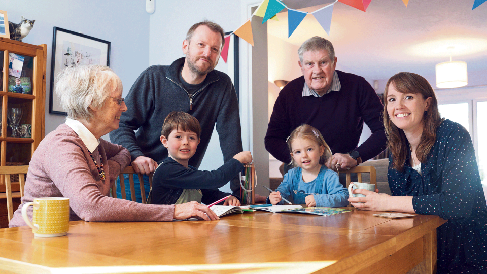 Ruth (right) with her family