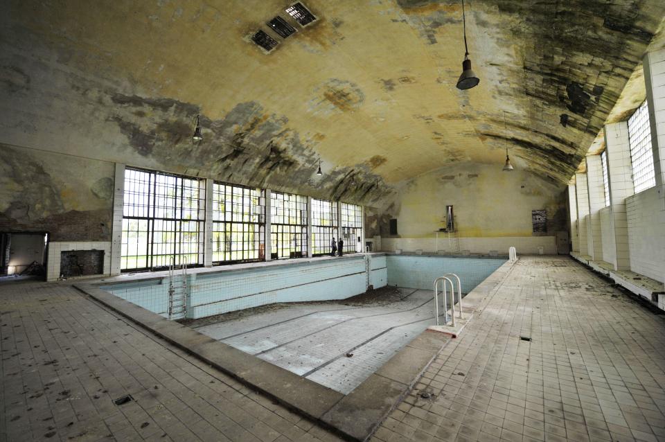 The swimming pool in the Olympic village of Elstal in Berlin is a reminder of a time Germany would like to forget