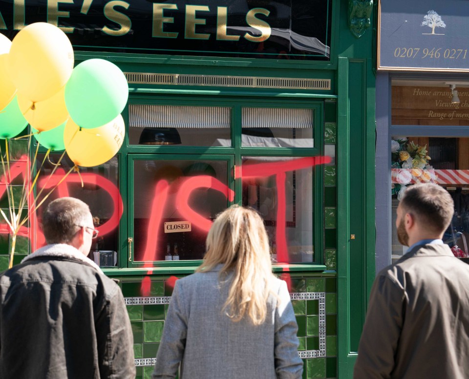 The Beale's Eels launch day was disrupted after 'rapist' was painted across the front of the store