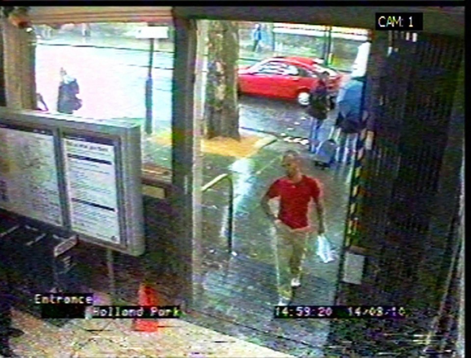 Metropolitan Police handout CCTV image of Gareth Williams at Holland Park Tube station just before his death