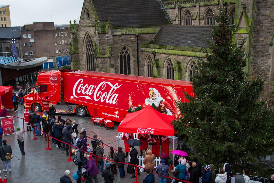 Coca Cola Christmas Truck stopped off in Birmingham in 2014