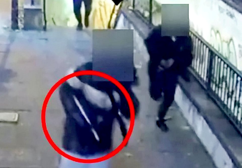 The barrel of the slam gun used to shoot the 13-year-old boy can be seen in this CCTV footage released by police