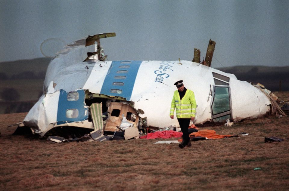 The nose cone of the Pan Am flight 103 landed in a field opposite a church