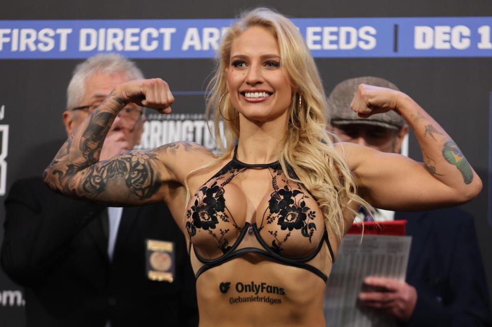 This was Bridges' way of announcing her OnlyFans deal - by writing on her body