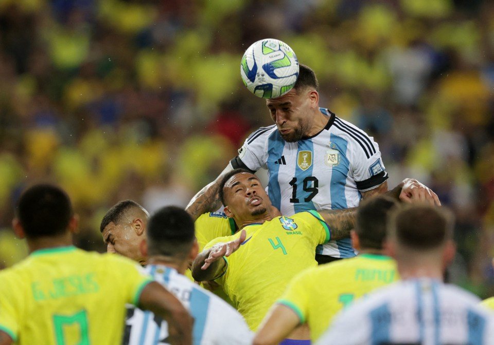 Nicolas Otamendi heads Argentina in front