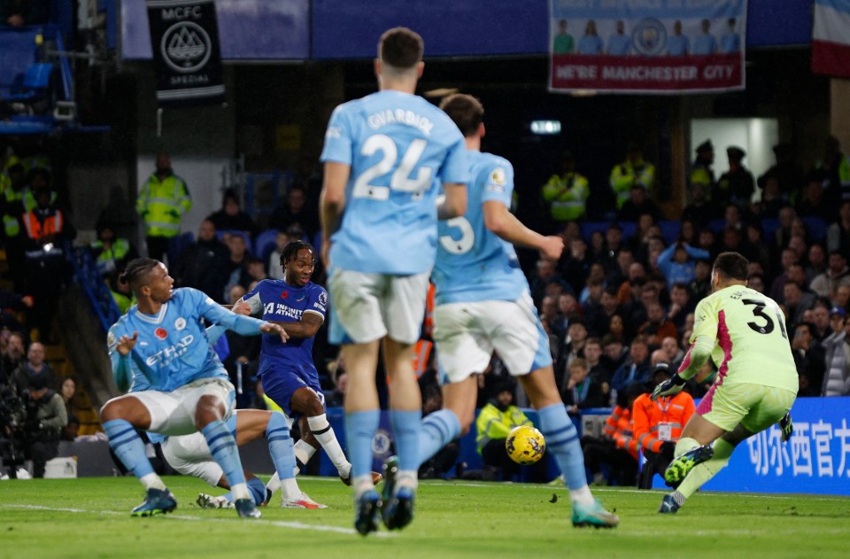 Raheem Sterling put Chelsea in front with a close-range finish