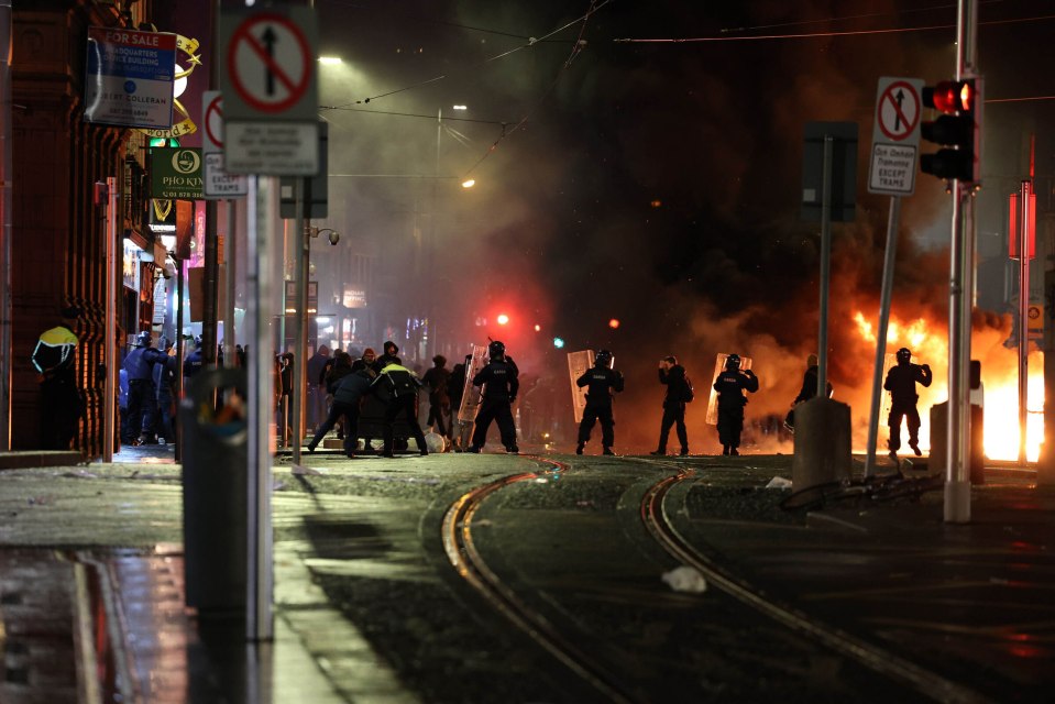 Garda Commissioner Drew Harris this evening described the chaos as 'disgraceful scenes'