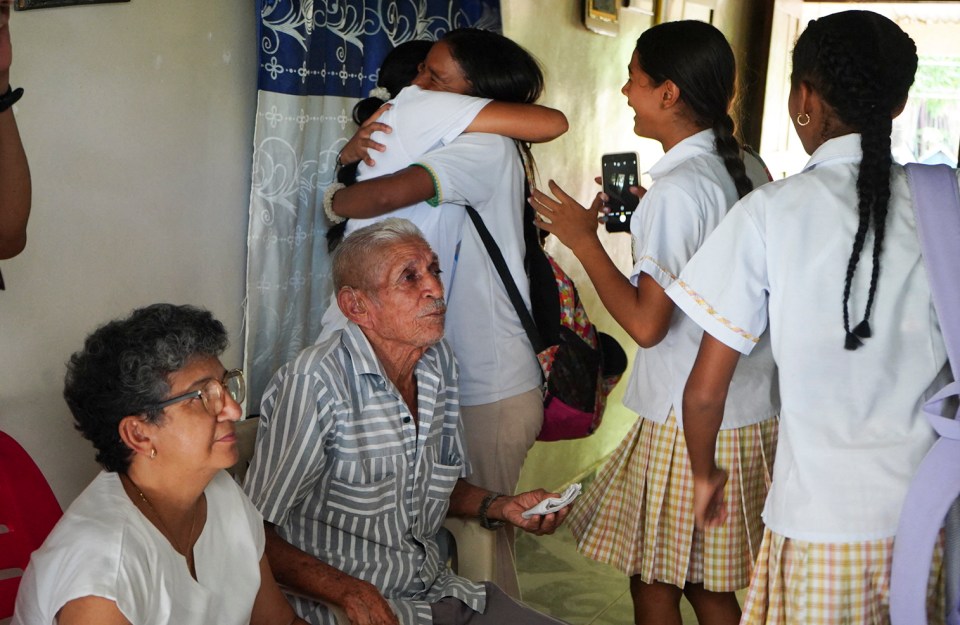 Relatives of the family celebrated after Diaz's release