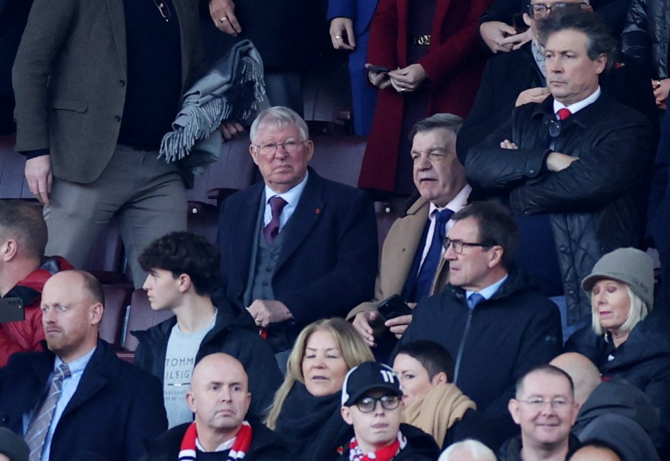 Sam Allardyce watched the game alongside Sir Alex Ferguson