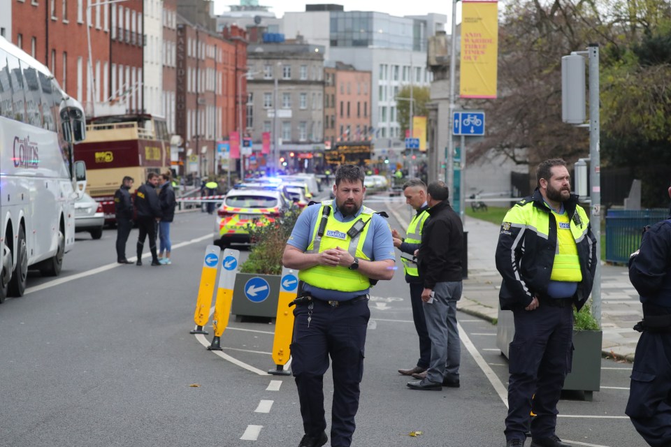 Three youngsters and two adults were raced to hospital after the horror unfolded outside a school