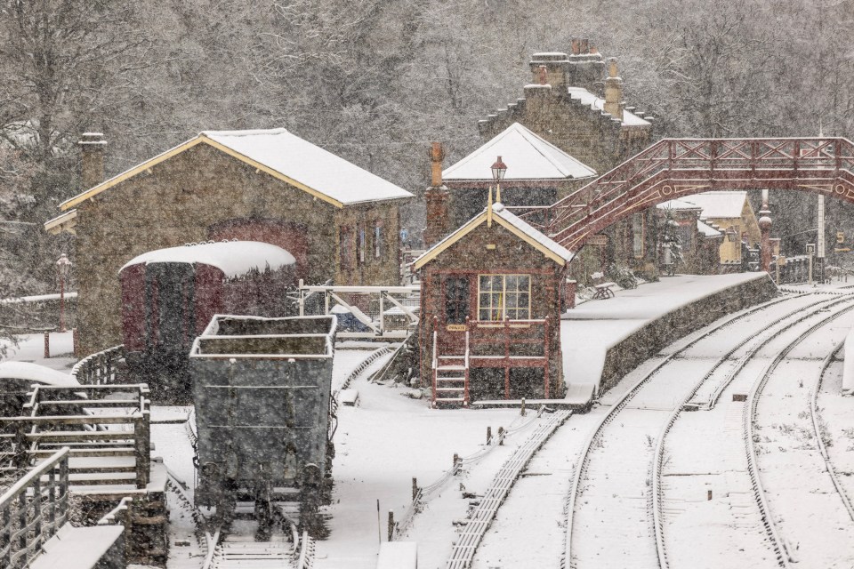 Goathland in the Yorkshire Moors also woke up to snow yesterday