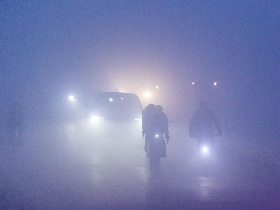 Commuters braving dense fog this morning in south-west London