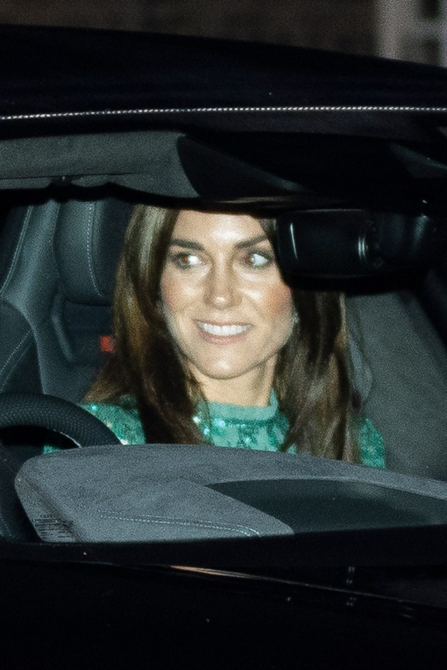 Kate beamed as she and Wills left the party at midnight