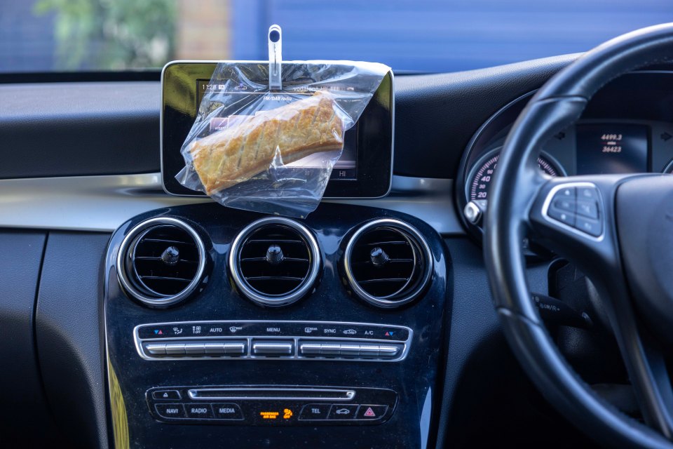 Greggs lovers are warming their sausage rolls, pies and bakes on their car heaters and radiators