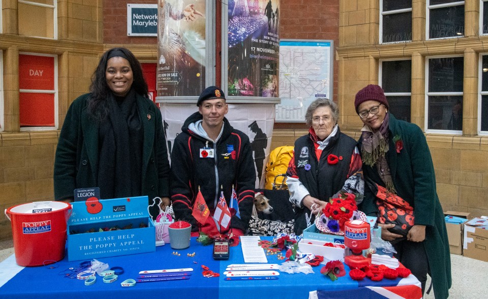 Volunteers turn out to raise cash at Marylebone station in the capital