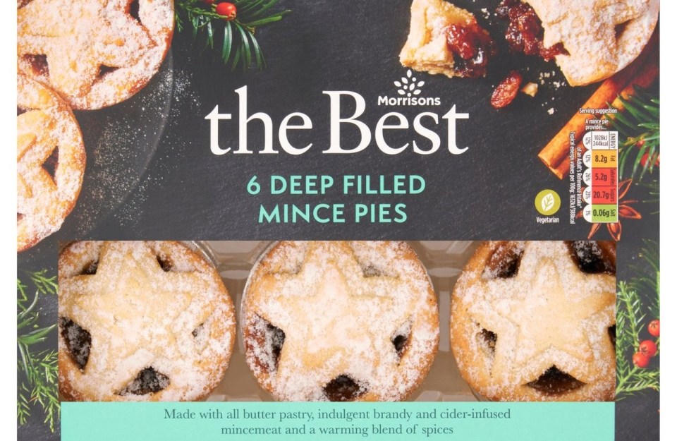 A sight for sore eyes, Morrisons has mince pies down from £2.50 to a tasty £1.50