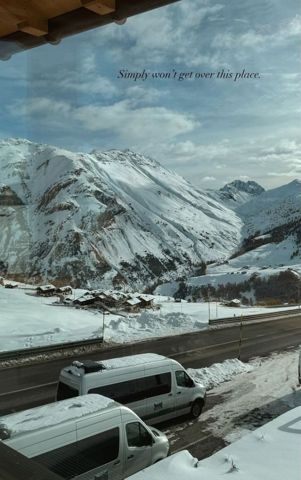 Molly shared snaps of the stunning snow-covered slopes