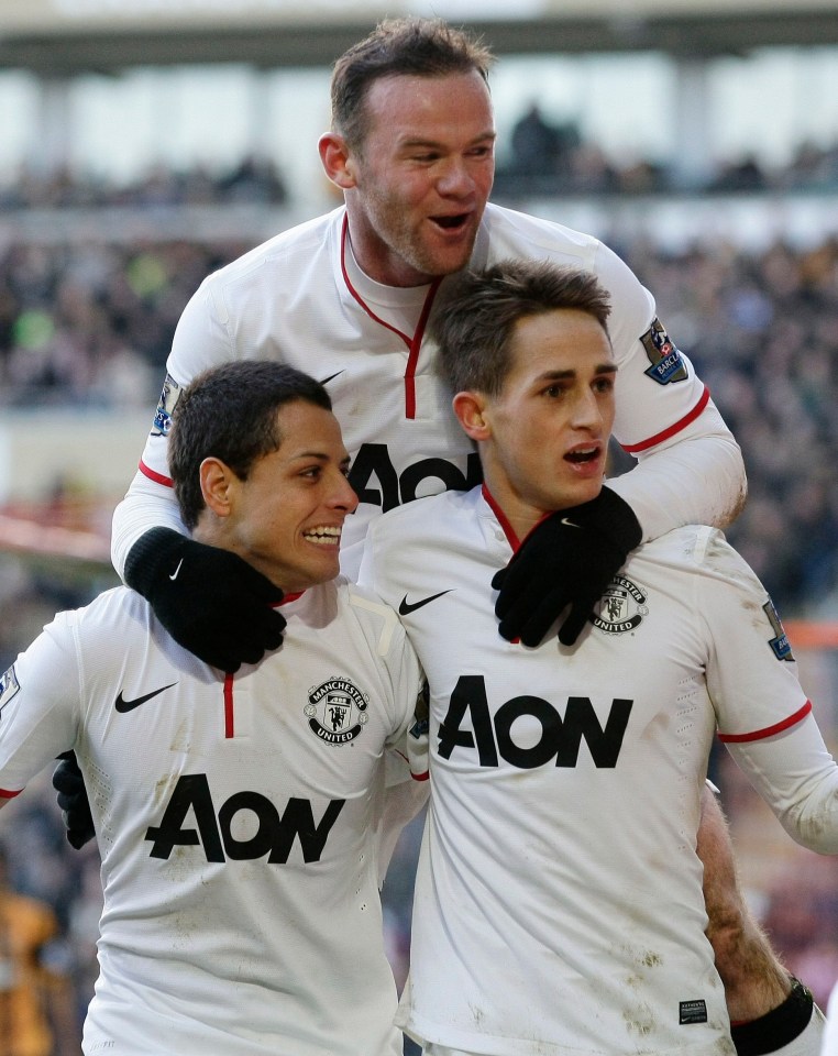 Hernandez, bottom left, often came on to bag crucial goals for Man Utd