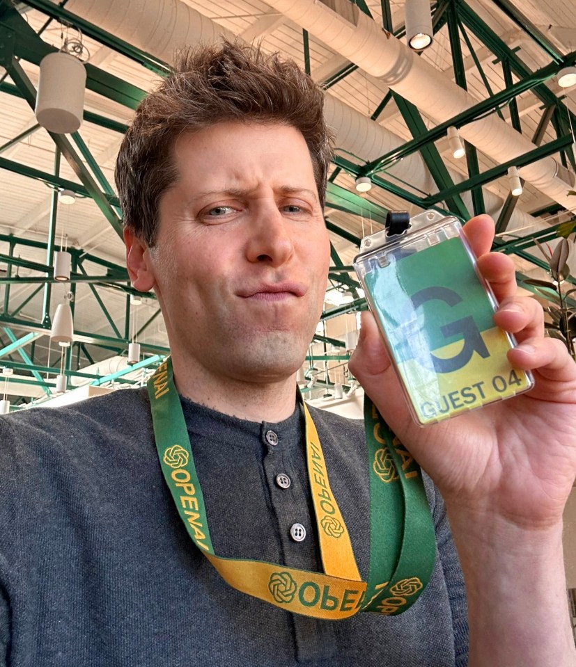 Sam Altman posted a photograph of his OpenAI visitor pass saying it would be the 'first and last time' he’d be using it