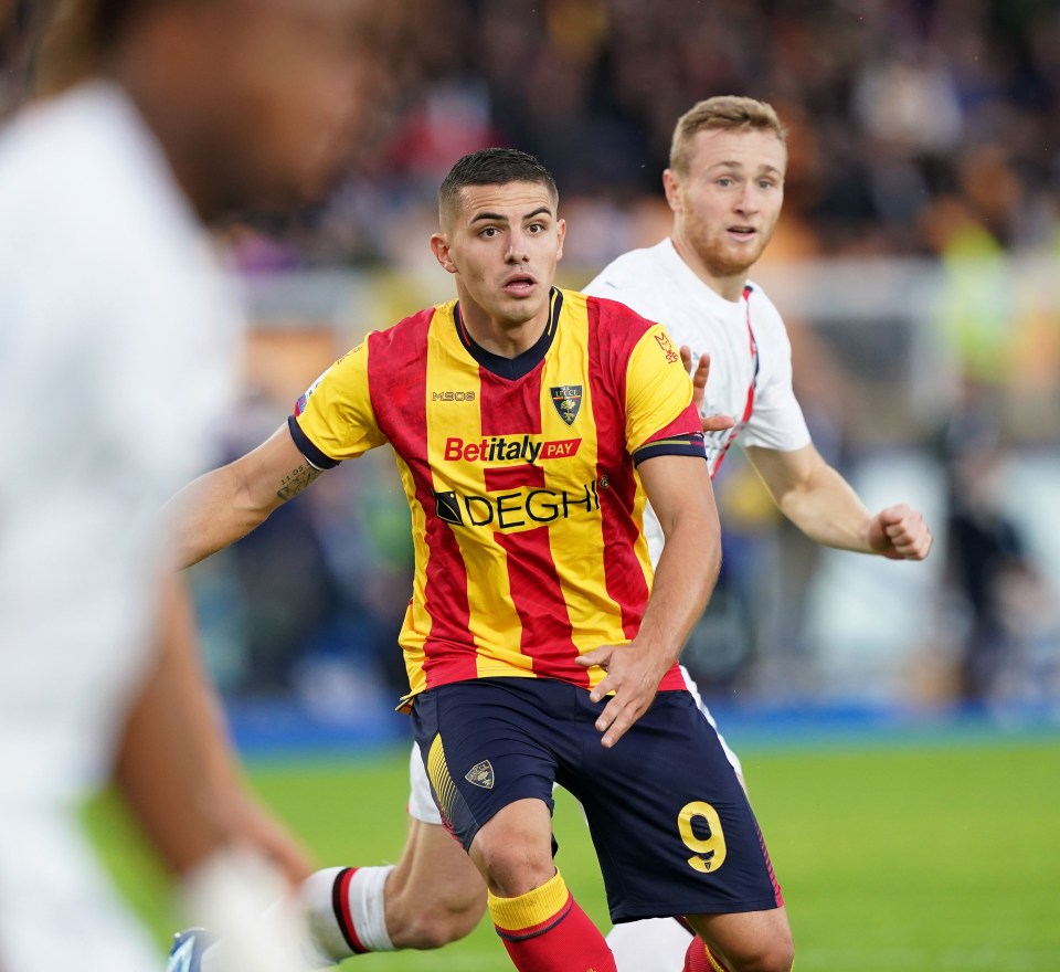 Lecce's Nikola Krstovic has been linked with a shock move to Man Utd