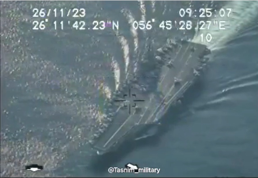 The event marked the first US aircraft carrier's to transit through the Persian gulf since September 2020