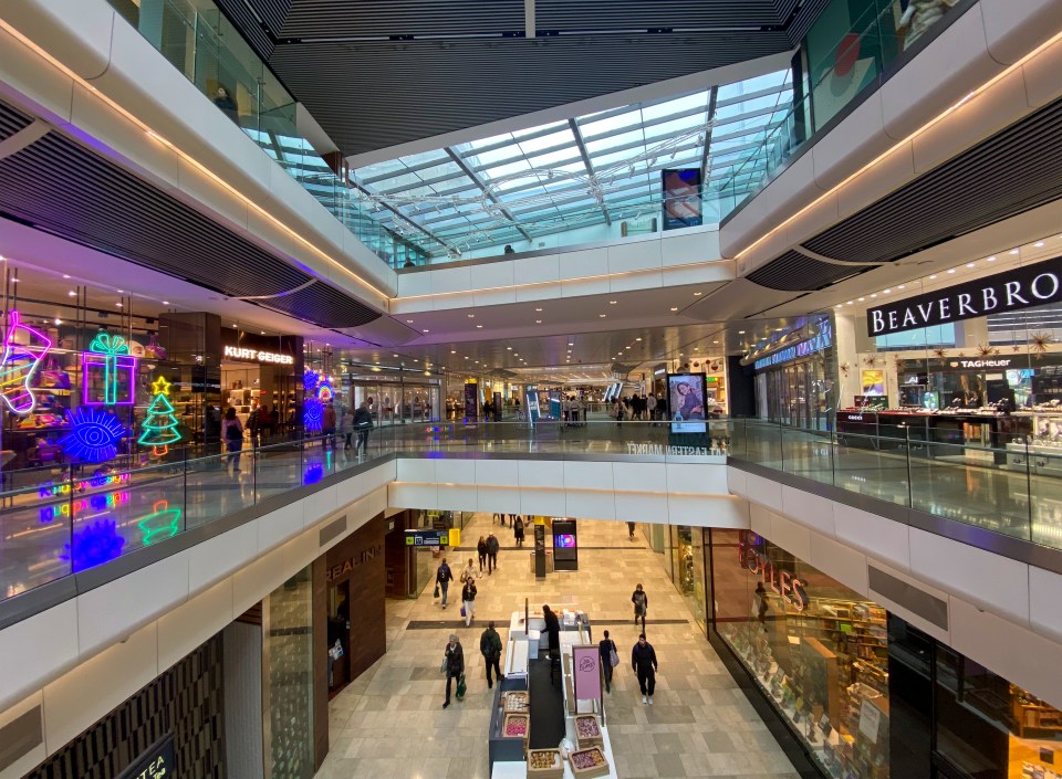 Westfield shopping centre in Stratford looking quiet on Black Friday as sales got off to a slow start