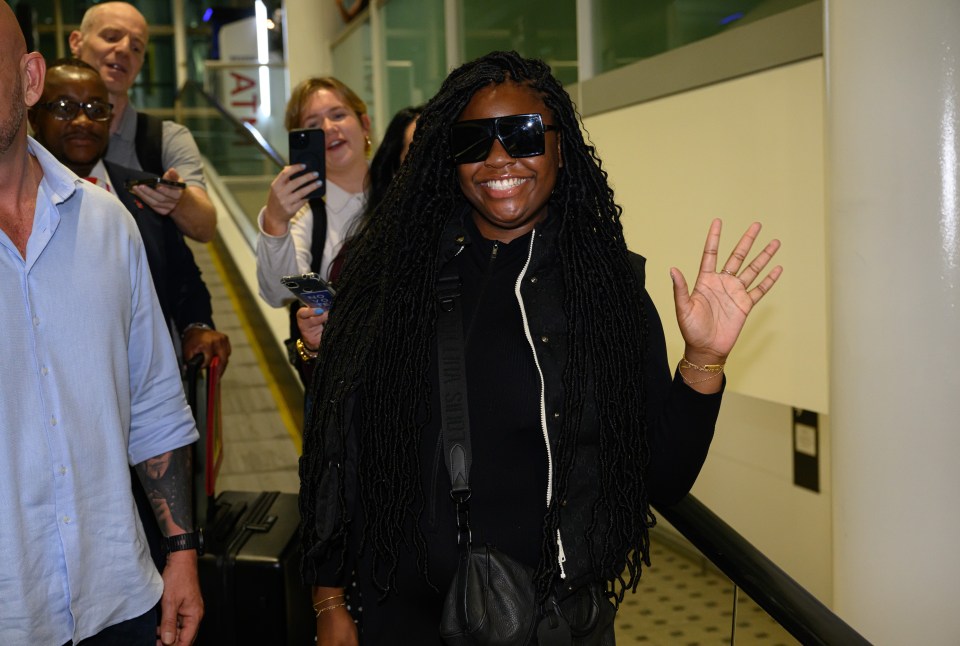 Nella was all smiles as she arrived in Australia