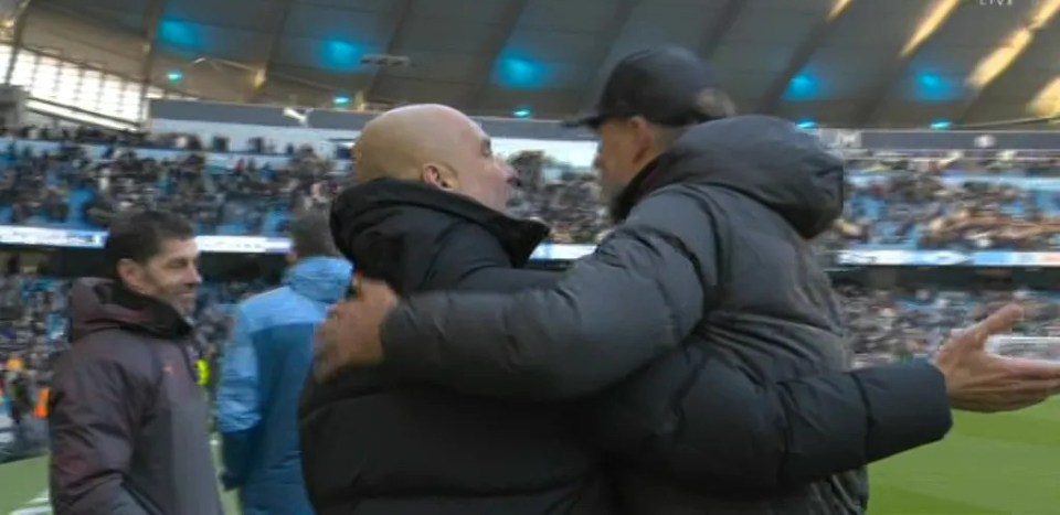 Guardiola and Klopp had embraced prior to the spat