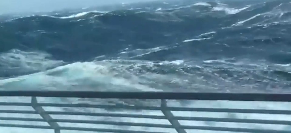 Passengers could not believe how high the waves were