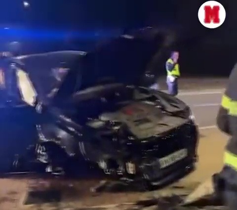 The ex-Man City star crashed his black Audi Q8 into a wall at 8.30pm