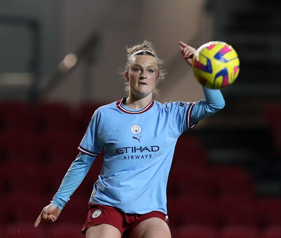 Ruby Mace and her City team-mates will face Man United at Old Trafford today in one of their biggest games this season