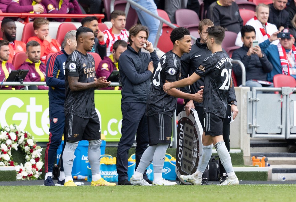 The teenager came on for Fabio Vieira in the 3-0 win at Brentford