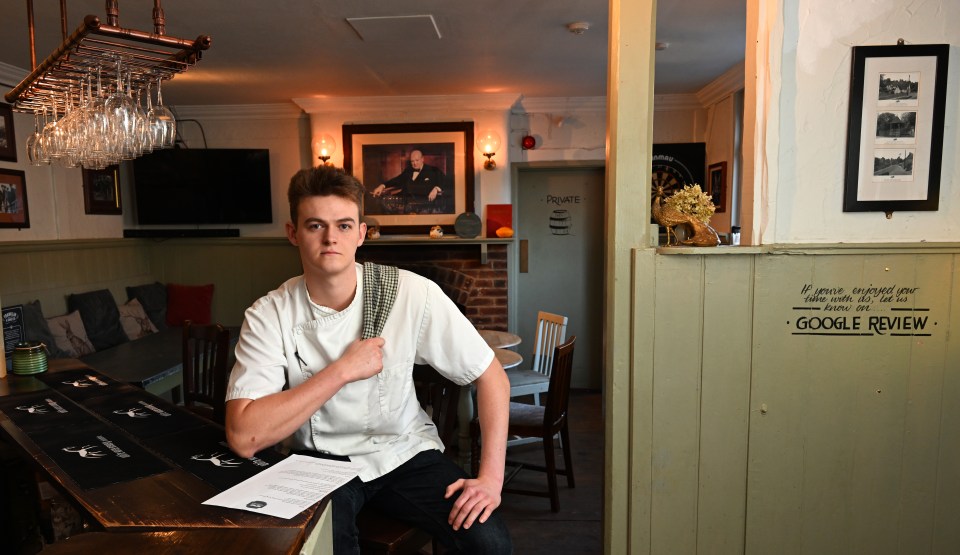 Pictured - Charlie Tomkins, a sous chef at the White House pub in Bladon, Woodstock, Oxfordshire. picture David Dyson