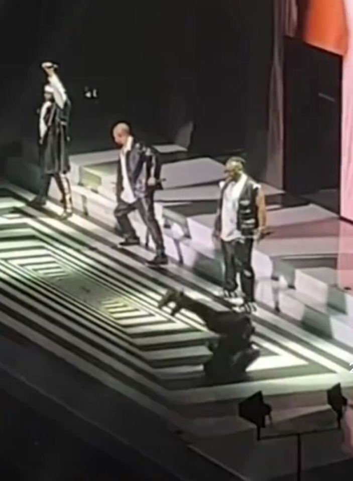 The JLS singer ended up falling instead of landing on his feet